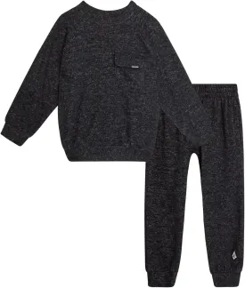 Volcom Boys' Sweatsuit Set - 2 Piece Soft Fleece Crewneck Pullover Sweatshirt and Jogger Pants - Cozy Outfits for Boys 12M-7