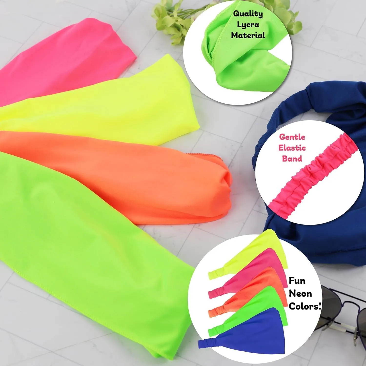Wide Neon Headwrap Fabric for Fashion and Exercise
