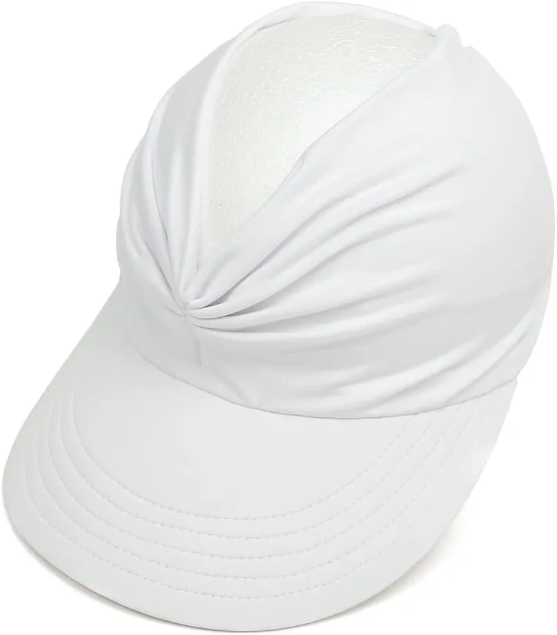 Women Visor Ponytail Sun Hat UPF 50  UV Protection Wide Brim Beach Cap Summer Hat Outdoor
