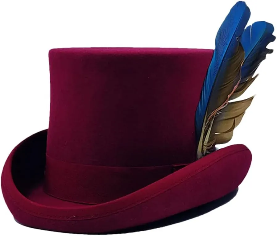 Wool Felt High Top Hat Wool Magician High Hat Jazz Top Hats Men and Women Flat Felt Hat Men's Costume Hats 33 XL 61cm