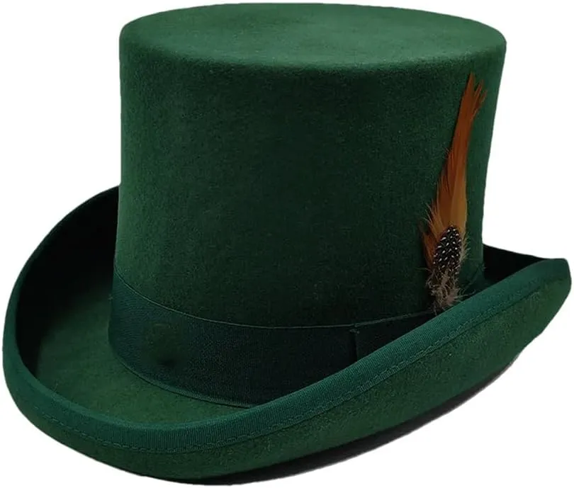 Wool Felt High Top Hat Wool Magician High Hat Jazz Top Hats Men and Women Flat Felt Hat Men's Costume Hats 39 S 55cm